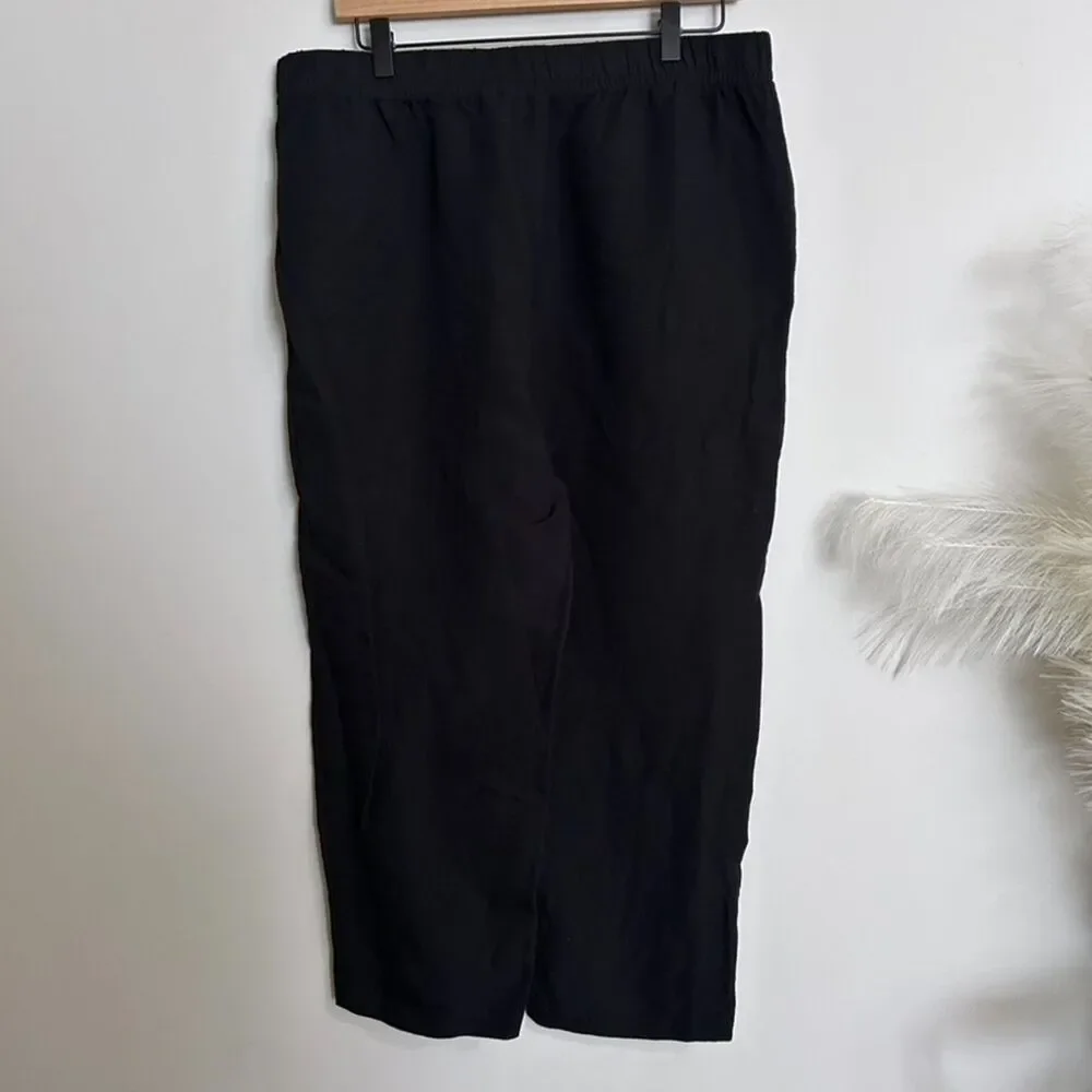 H&M Black Linen-blend Tapered Pants